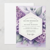Invitation Mariage Caprice de Floraison de Lilas (Devant / Derrière)