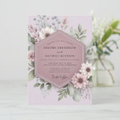 Invitation Mariage Caprice Fleur Mauve (Debout devant)