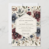 Invitation Mariage Caprice Floral Pourpre (Devant)