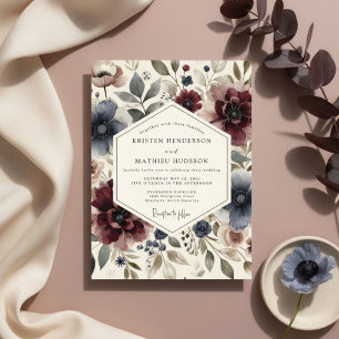 Invitation Mariage Caprice Floral Pourpre
