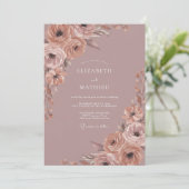 Invitation Mariage Caprice Floral Rose (Debout devant)