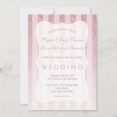 Invitation Mariage Caprice Rose Pâle et Or avec Rayures (Devant)