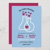 Invitation Mariage cardiaque de chimie moderne (Devant / Derrière)