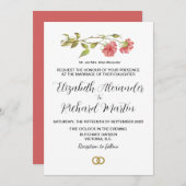 Invitation mariage carnation rose (Devant / Derrière)