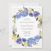 Invitation Mariage Carolina Classic Bleu Floral (Devant)