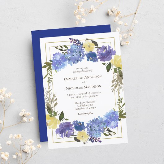 Invitation Mariage Carolina Classic Bleu Floral