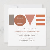 Invitation Mariage Carré Bauhaus Love strié (Devant)