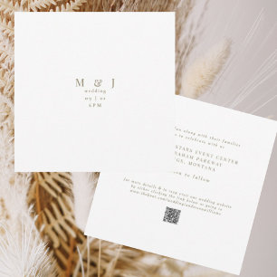 Invitation Mariage Carré Blanc Moderne Élégant et Simple