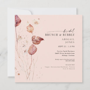Invitation Mariage Carré Blush Petit Déjeuner & Shower de Bul