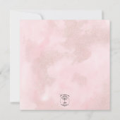 Invitation Mariage Carré Boho Pampas & Roses Rose (Dos)