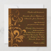 Invitation Mariage Carré Brown or/vert  (Devant)