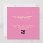 Invitation Mariage Carré contemporain rose et jaune (Dos)