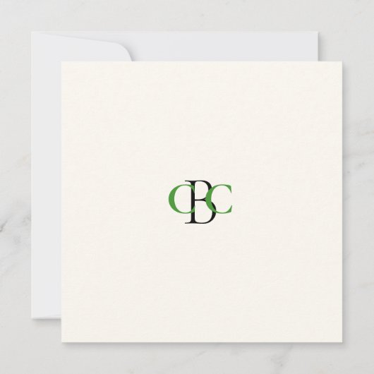 Invitation Mariage Carré de Monogramme II Fleur sauvage jaune (Dos)