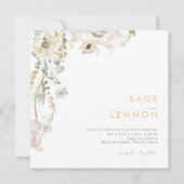 Invitation Mariage Carré du Fleur sauvage de prairie (Devant)