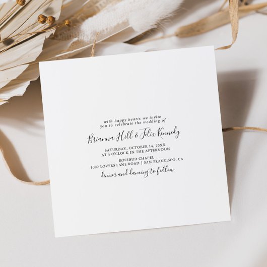 Invitation Mariage Carré minimaliste simple