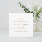 Invitation Mariage Carré minimum Gold Script (Debout devant)