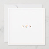 Invitation Mariage Carré minimum Gold Script (Dos)