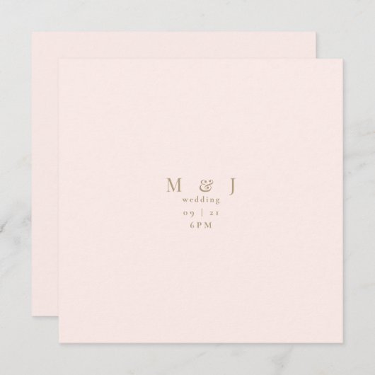 Invitation Mariage Carré moderne et élégant et simple (Devant / Derrière)