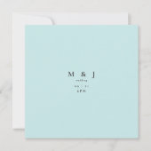 Invitation Mariage Carré Moderne Simple et Élégant Bleu Glacé (Devant)