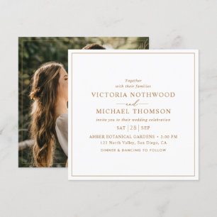 Invitation Mariage Carré photo moderne