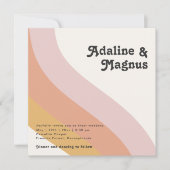 Invitation Mariage Carré Rainbow des années 70 moderne (Devant)