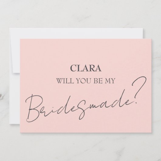 Invitation Mariage Carré rose (Devant)