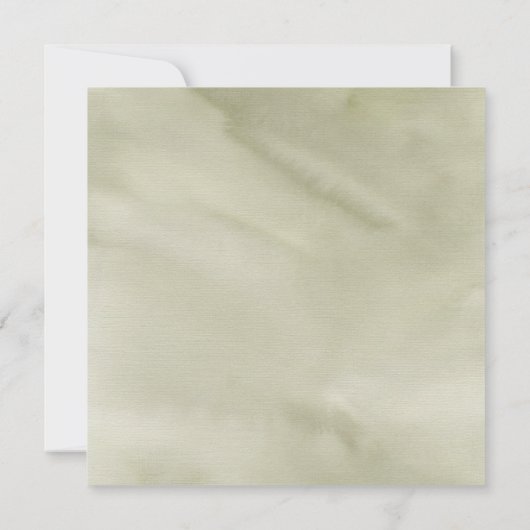 Invitation Mariage Carré vert fleuri à feuilles de palme trop (Dos)