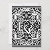 Invitation Mariage Carrelage Gothique Noir Et Blanc Luxueux (Dos)