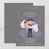 Invitation Mariage Carriage Grey Post Mariage Brunch (Devant / Derrière)