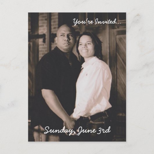 Invitation mariage carte postale (Devant)