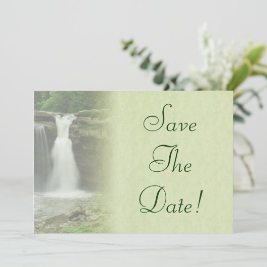 Invitation Mariage cascade Enregistrer la date (Debout devant)