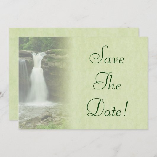 Invitation Mariage cascade Enregistrer la date (Devant / Derrière)