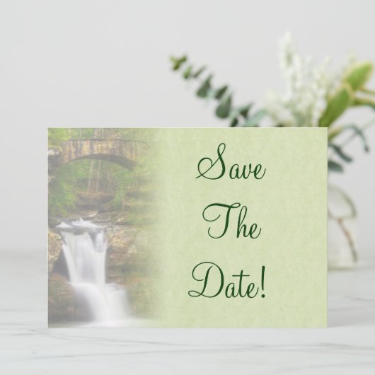 Invitation Mariage cascade Enregistrer la date (Debout devant)