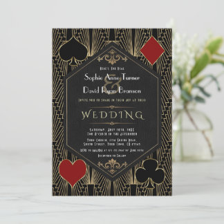Invitation Mariage Casino Vegas Roaring 20s Gatsby Art Déco