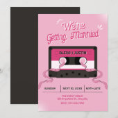 Invitation Mariage cassette musicale rose  (Devant / Derrière)