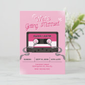 Invitation Mariage cassette musique rose (Debout devant)