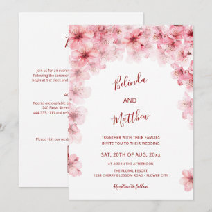 Invitation Mariage Casual Arché Blanc Fleur de Cerisier