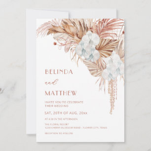 Invitation Mariage casual Bohème aquarelle fleurs