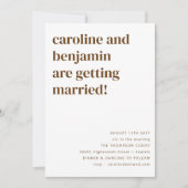 Invitation Mariage Casual Retro Gras Moutarde Marron (Devant)