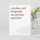 Invitation Mariage Casual Retro Gras Moutarde Marron (Debout devant)