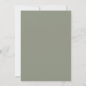Invitation Mariage Casual Vert Sauge Fleurs Blanches (Dos)