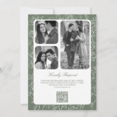 Invitation Mariage catholique avec code QR de couleur vert sa (Dos)