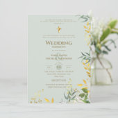 Invitation Mariage Catholique avec Décoration de Verdure de S (Debout devant)