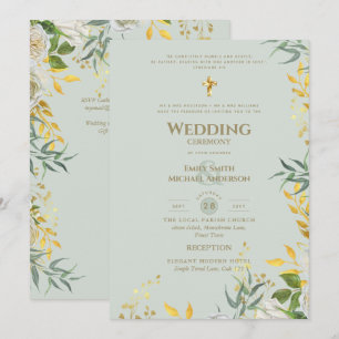 Invitation Mariage Catholique avec Décoration de Verdure de S