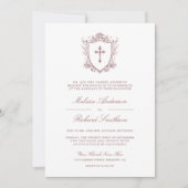 Invitation Mariage Catholique Code QR Rose Poussiéreuse Victo (Devant)
