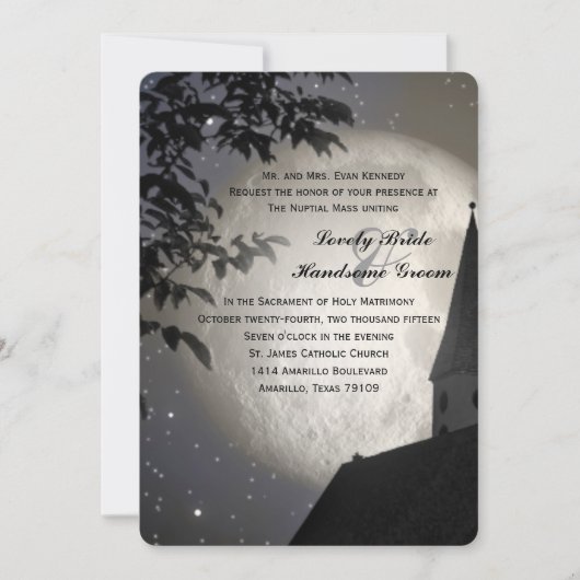 Invitation Mariage catholique de l'église de la Night Moon Co (Devant)