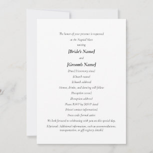 Invitation Mariage Catholique   La Mariée et le Marié Organis