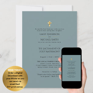 Invitation Mariage Catholique Messe de Mariage Vert Sauge