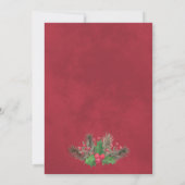 Invitation Mariage catholique moderne de Noël Holly & Pine (Dos)