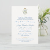 Invitation Mariage Catholique Monogramme Mess Nuptiale (Debout devant)
